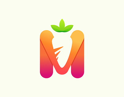 Letter M Carrot Logo