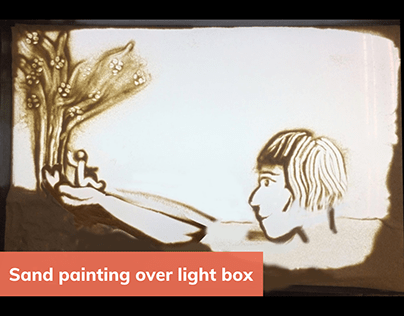 Sand painting over light box