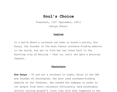 "Soul's Choice" Pitch