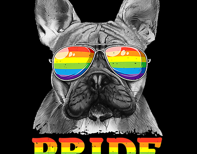 French Bulldog Gay Pride LGBT Rainbow Flag Sunglasses