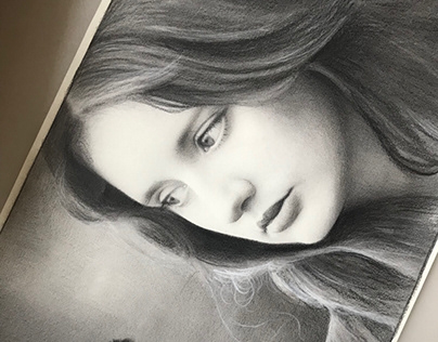 Portrait of my daughter with pencil