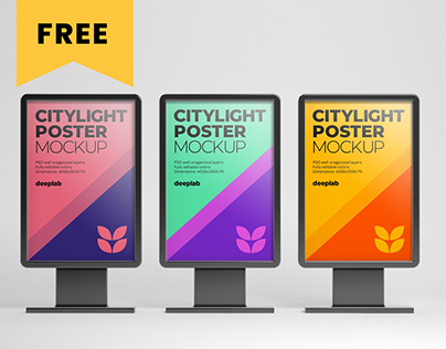 Citylight Poster Mockup Set - FREE