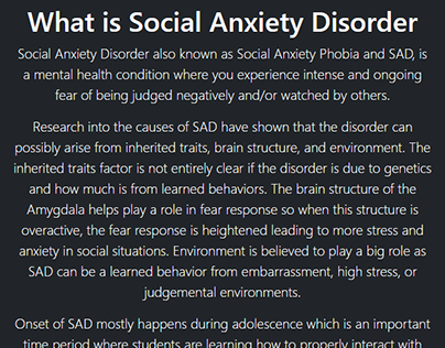 Meta-analysis Website Detailing Social Anxiety Disorder