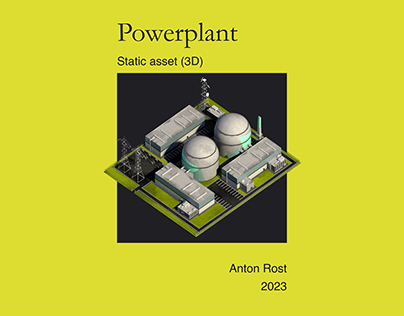 Static work (3D): Nuclear powerplant - low poly model