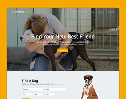 Good Dog Rescue Landing Page