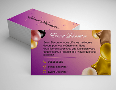 Business Card Model for Decoration Agency