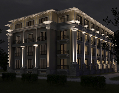 Архитектурная подсветка жилого здания, г. Москва