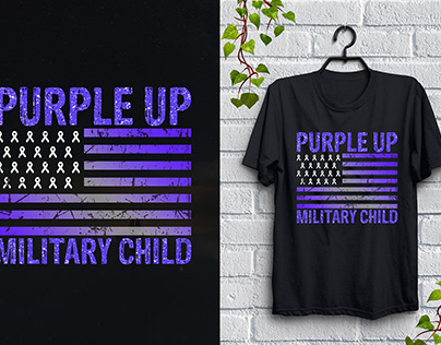 Purple Up Military Child T-Shirt Design