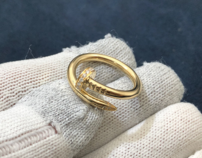 18k yellow gold cartier juste ring with diamond