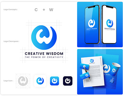 Creative Wisdom Logo Brand Identity Design | CW Logo