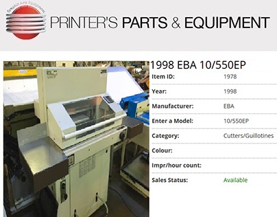 1998 EBA 10/550EP by Printers Parts & Equipment