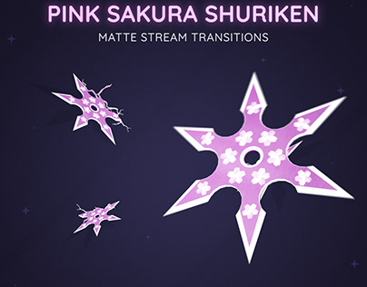 Pink Red Sakura Cherry Shuriken OBS Stream Transition