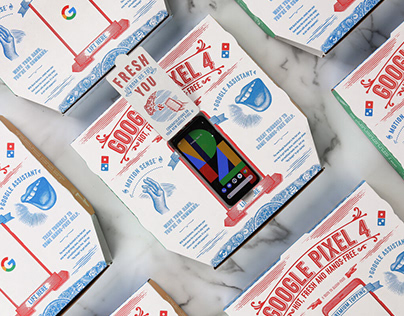 Google Pixel Domino's Pizza Box artwork by Steven Noble