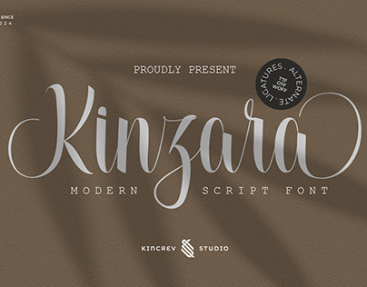 Project thumbnail - Kinzara - Modern Script Font