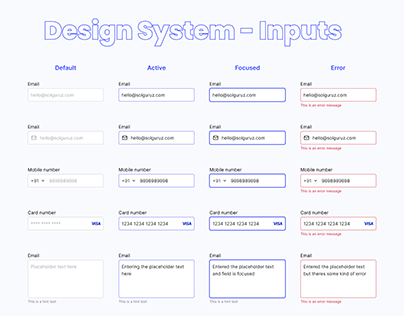 Design System - Inputs