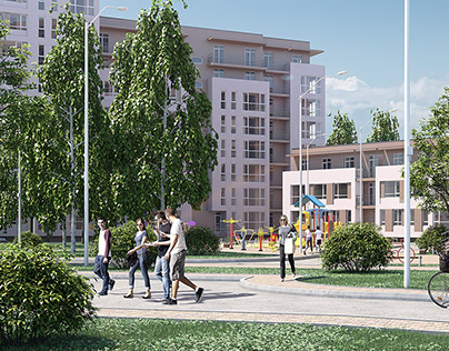 Kharkiv. Residential complex in a developing area.