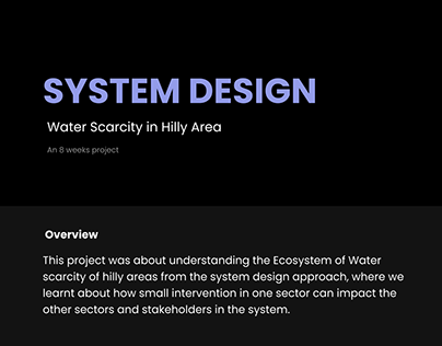 system design - water scarcity