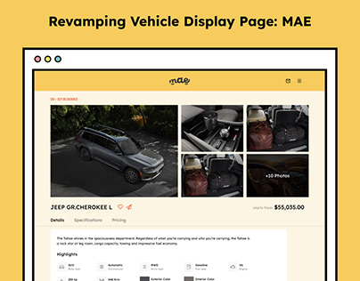 Revamping Vehicle display page