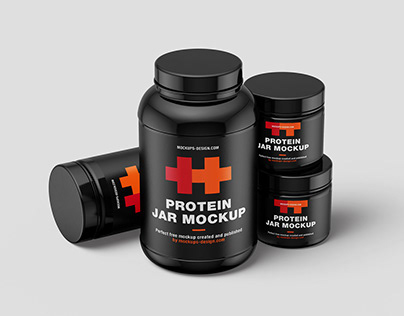 Free protein jars mockup