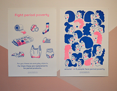Riso printed period poverty zine & posters
