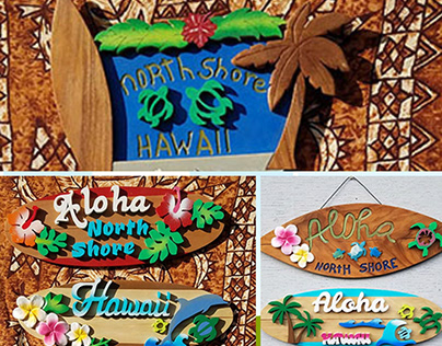 Hand crafted signs in Hawaii