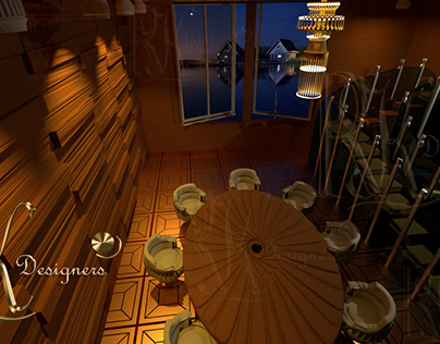 3D Designing Dining Room Interior