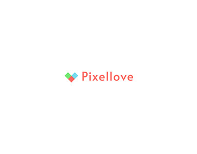 Pixellove logo, Pixel heart logo