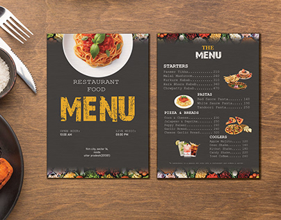 Restraunt menu card design