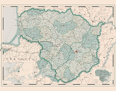 Map of Interwar Lithuania