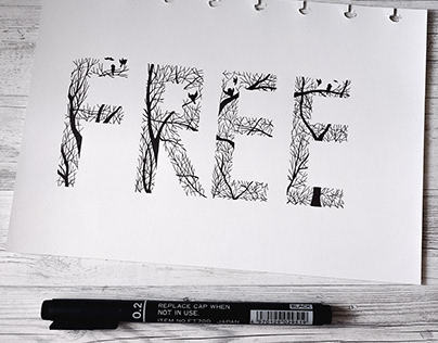 "FREE" Hand Lettering