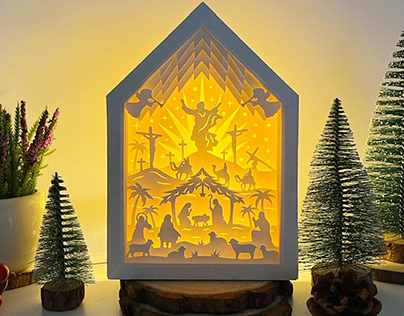 Jesus - Christmas House Papercut Lightbox File