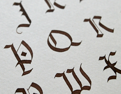 Gothic calligraphy worksheet