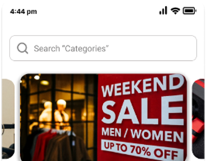 E-Commerce App Home page UI Design