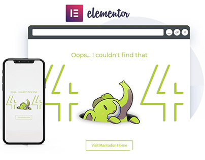 Cute 404 Page Template Design In Elementor page Builder