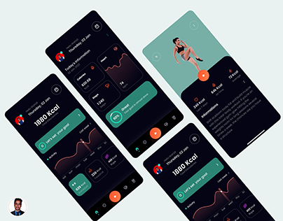 Fitness App Design - Dark theme
