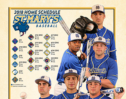 2018 St. Mary's Baseball Schedule Poster