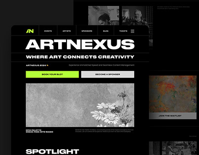 ArtNexus - Booking Website UI Design for Artists