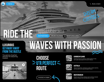 Luxury Yacht Tours Website - Main Screen Concept