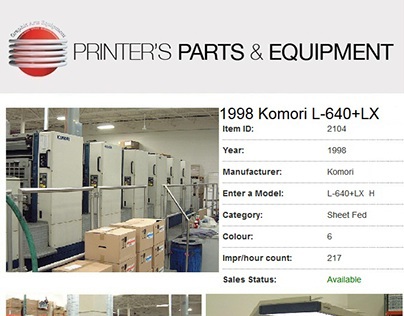 1998 Komori L-640+LX by Printers Parts & Equipment