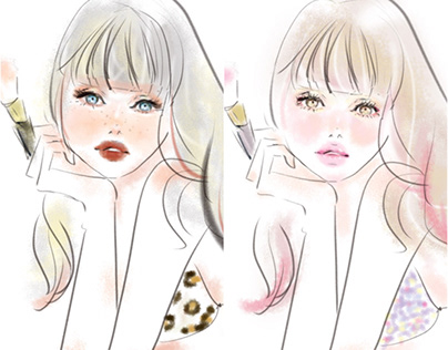 Which girl do you like better?  Makeup Illustration