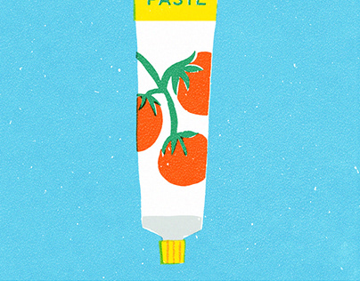 Tomato paste tube illustration