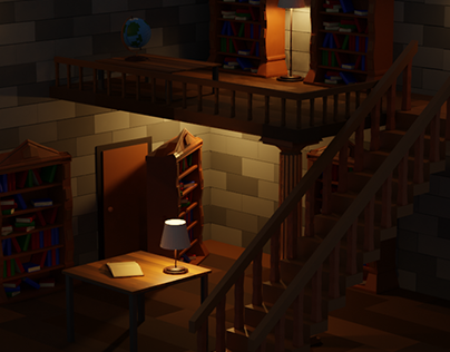 BLENDER SCENE : Old library