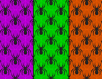 3 Black Spider Patterns | Spiderweb Backgrounds
