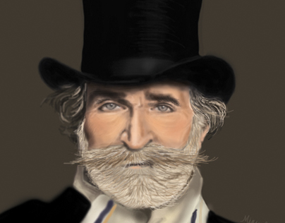Giuseppe Verdi portrait made in Photoshop