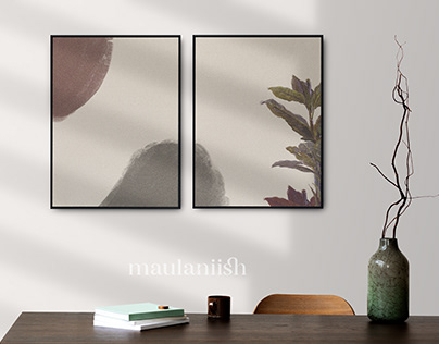 Art - Neutral Beige Abstract Floral Printable Wall Art