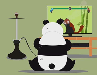Panda with hookah and prefix (Animation)