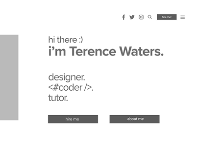 LoFi Redesign Screens of TerenceWaters.com