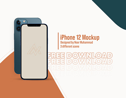 iPhone 12 Mockup FREE PSD | App Presentation Mockup
