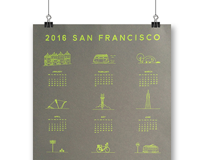 2016 Silkscreen San Francisco Calendar