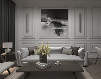 Parisian style living room interior design
